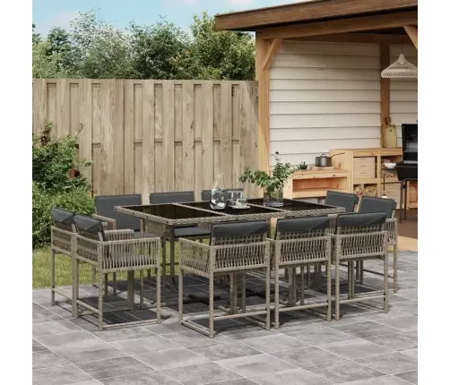 11-Daļīgs Dārza Mēbeļu Komplekts Ar Matračiem, Pe Rotangpalma Vidaxl 11-Daļīgs Dārza Mēbeļu Komplekts Ar Matračiem, Pe Rotangpalma Vidaxl