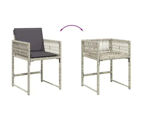 13-Daļīgs Dārza Mēbeļu Komplekts Ar Matračiem, Gaiši Pelēka Pe Vidaxl