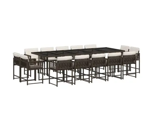 15-Daļīgs Dārza Mēbeļu Komplekts, Matrači, Brūna Pe Rotangpalma Vidaxl 15-Daļīgs Dārza Mēbeļu Komplekts, Matrači, Brūna Pe Rotangpalma Vidaxl