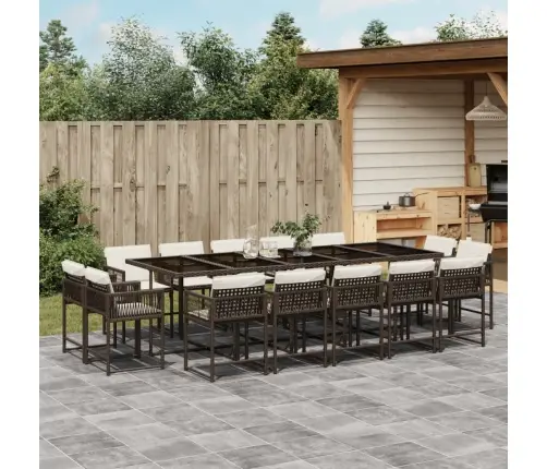 15-Daļīgs Dārza Mēbeļu Komplekts, Matrači, Brūna Pe Rotangpalma Vidaxl 15-Daļīgs Dārza Mēbeļu Komplekts, Matrači, Brūna Pe Rotangpalma Vidaxl