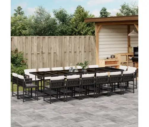 17-Daļīgs Dārza Mēbeļu Komplekts Ar Matračiem, Pe Rotangpalma Vidaxl