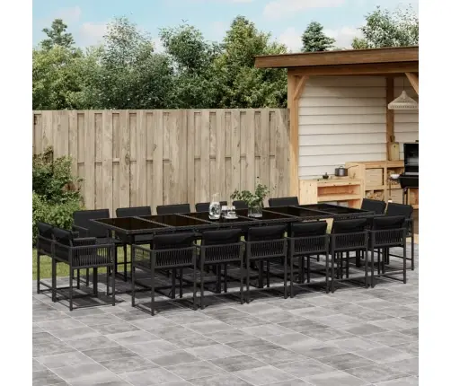 17-Daļīgs Dārza Mēbeļu Komplekts Ar Matračiem, Pe Rotangpalma Vidaxl