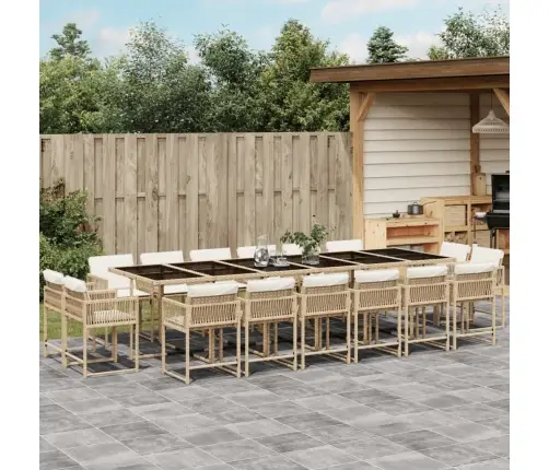 17-Daļīgs Virtuves Mēbeļu Komplekts Ar Matračiem, Bēša Pe Vidaxl