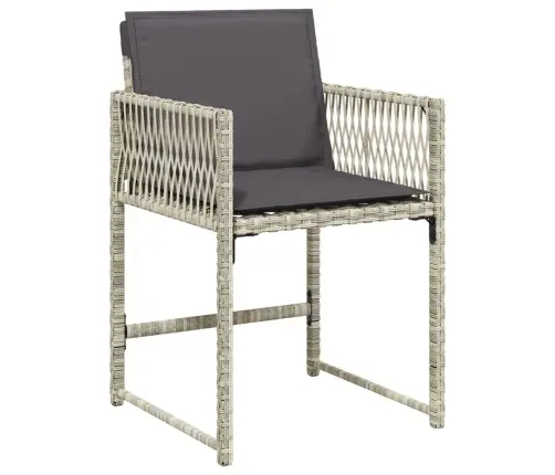 17-Daļīgs Dārza Mēbeļu Komplekts Ar Matračiem, Gaiši Pelēka Pe Vidaxl