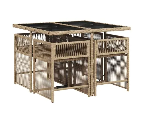 5-Osaline Aia Söögimööbli Komplekt Patjadega, Beežid Toonid