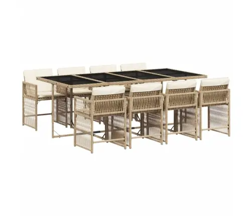 9-Daļīgs Virtuves Mēbeļu Komplekts Ar Matračiem, Pe Rotangpalma Vidaxl