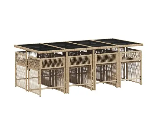 9-Daļīgs Virtuves Mēbeļu Komplekts Ar Matračiem, Pe Rotangpalma Vidaxl