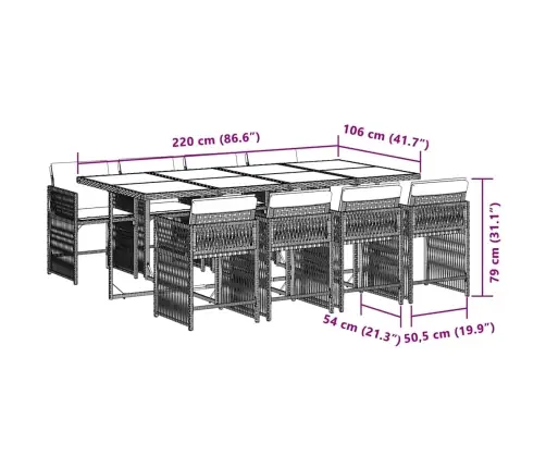 Sodo Komplektas Su Pagalvėlėmis, 9 Dalių, Smėlio, Poliratanas