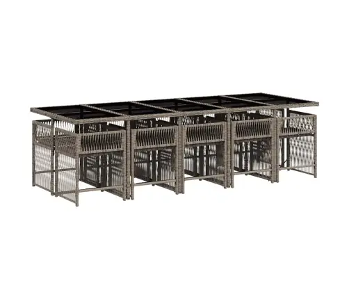 11-Daļīgs Dārza Mēbeļu Komplekts Ar Matračiem, Pe Rotangpalma Vidaxl