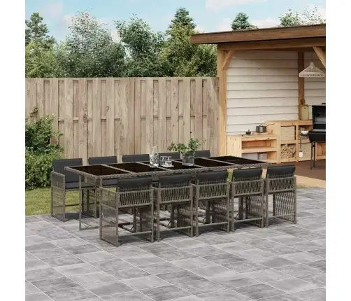 11-Daļīgs Dārza Mēbeļu Komplekts Ar Matračiem, Pe Rotangpalma Vidaxl