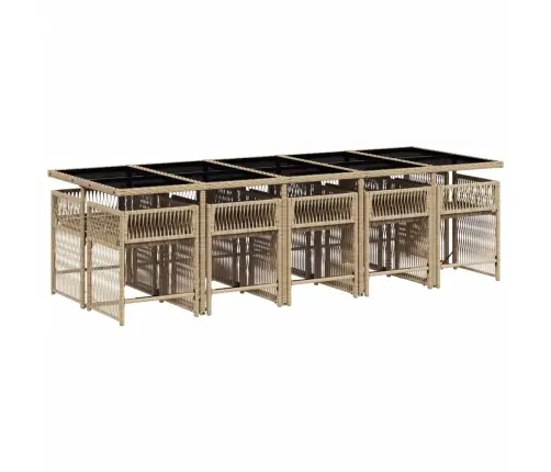 Sodo Komplektas Su Pagalvėlėmis, 11 Dalių, Smėlio, Poliratanas