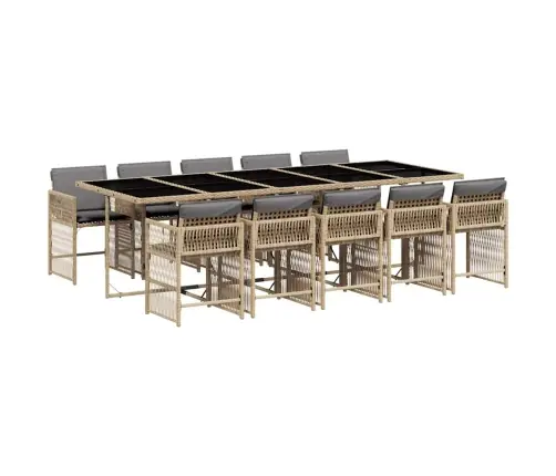 11-Daļīgs Virtuves Mēbeļu Komplekts Ar Matračiem,Pe Rotangpalma Vidaxl