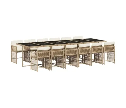 13-Daļīgs Dārza Mēbeļu Komplekts Ar Matračiem, Pe Rotangpalma Vidaxl