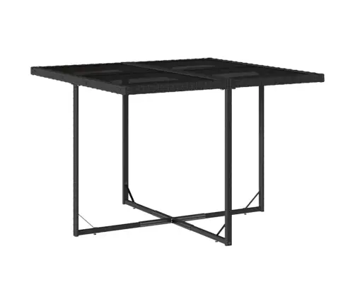 9-Daļīgs Dārza Mēbeļu Komplekts, Matrači, Melns, Pe Rotangpalma Vidaxl