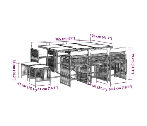 Sodo Komplektas Su Pagalvėlėmis, 11 Dalių, Pilkas, Poliratanas