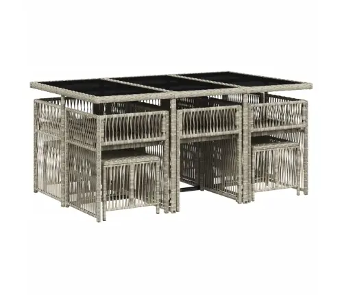 Sodo Komplektas Su Pagalvėlėmis, 11 Dalių, Pilkas, Poliratanas