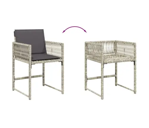 Sodo Komplektas Su Pagalvėlėmis, 11 Dalių, Pilkas, Poliratanas