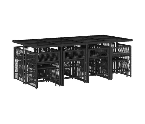 13-Daļīgs Dārza Mēbeļu Komplekts Ar Matračiem, Melns Pe Vidaxl