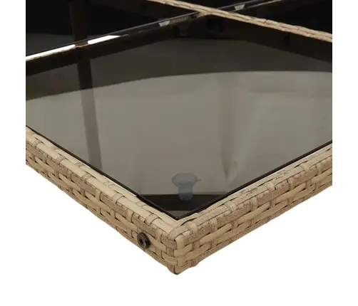 17-Osaline Aia Söögimööbli Komplekt Patjadega, Beež, Rotang