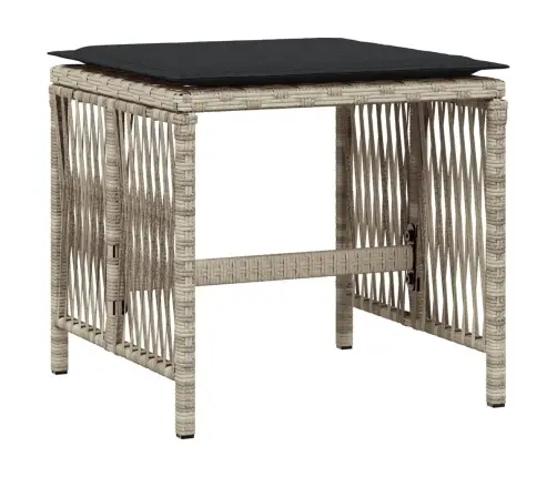 17-Osaline Aia Söögimööbli Komplekt Patjadega, Hall, Polürotang