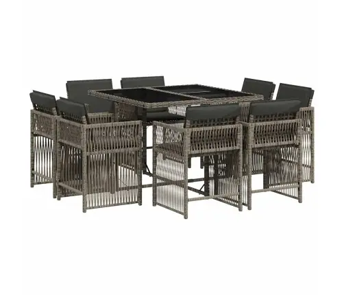 9-Daļīgs Dārza Mēbeļu Komplekts Ar Matračiem, Pe Rotangpalma Vidaxl