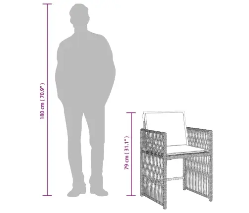 Sodo Komplektas Su Pagalvėlėmis, 13 Dalių, Pilkas, Poliratanas