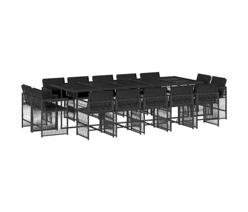 Sodo Komplektas Su Pagalvėlėmis, 15 Dalių, Juodas, Poliratanas