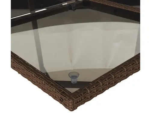 15-Daļīgs Dārza Mēbeļu Komplekts, Matrači, Brūna Pe Rotangpalma Vidaxl