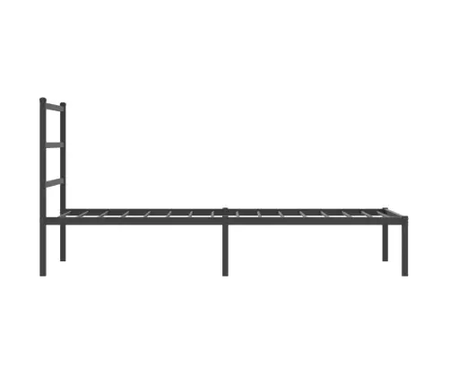 Gultas Rāmis Ar Galvgali, Melns Metāls, 90X200 Cm Vidaxl