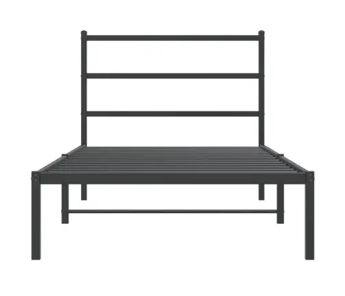 Gultas Rāmis Ar Galvgali, Melns Metāls, 100X190 Cm Vidaxl