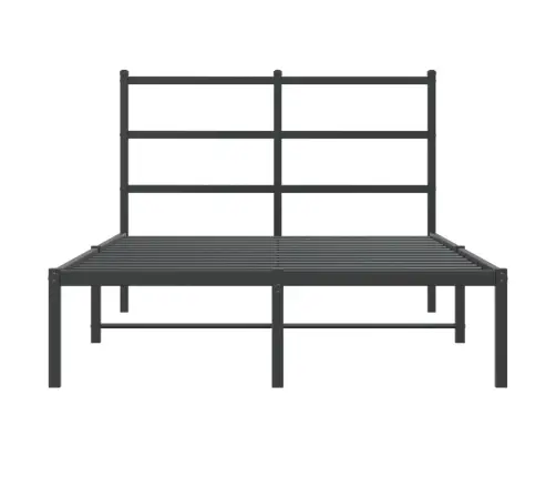 Gultas Rāmis Ar Galvgali, Melns Metāls, 120X190 Cm Vidaxl