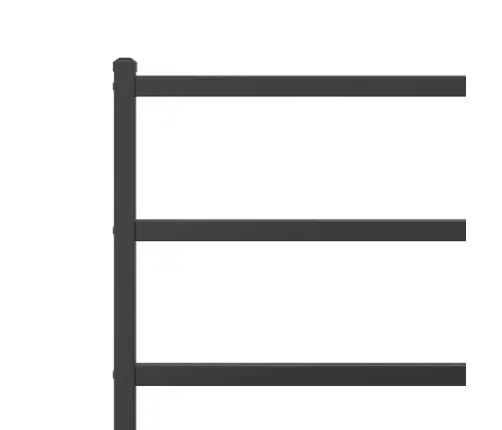 Gultas Rāmis Ar Galvgali, Melns Metāls, 120X190 Cm Vidaxl