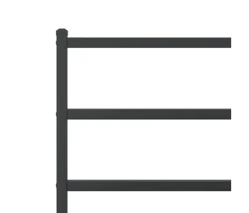 Gultas Rāmis Ar Galvgali, Melns Metāls, 135X190 Cm Vidaxl