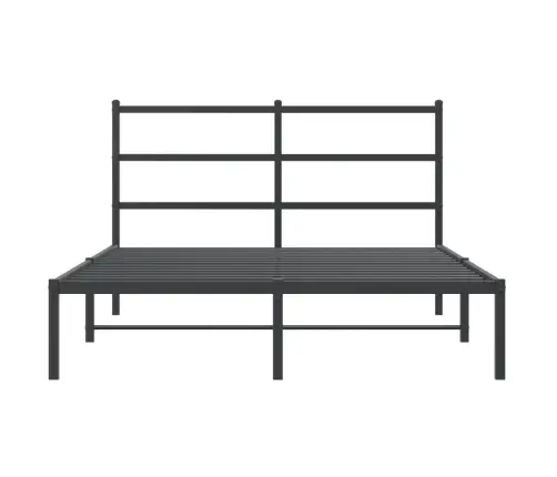 Gultas Rāmis Ar Galvgali, Melns Metāls, 140X200 Cm Vidaxl