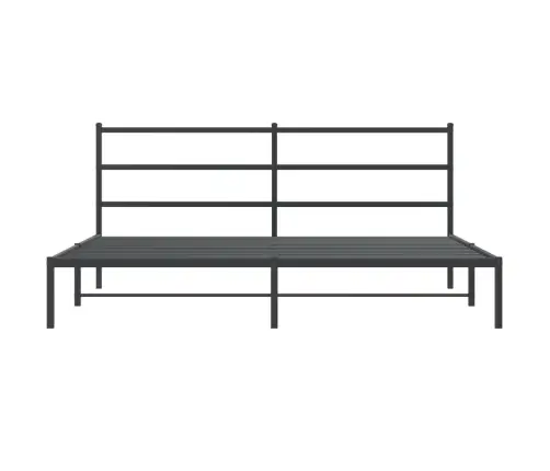 Gultas Rāmis Ar Galvgali, Melns Metāls, 193X203 Cm Vidaxl