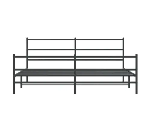 Metallist Voodiraam Peatsi Ja Jalutsiga, Must, 183X213 Cm