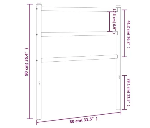 Gultas Galvgalis, Metāls, Melns, 75 Cm Vidaxl