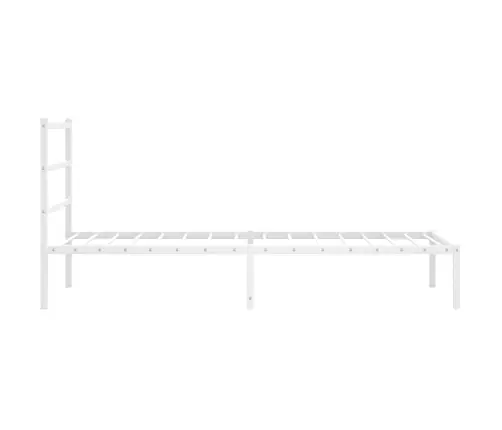 Gultas Rāmis Ar Galvgali, Balts Metāls, 107X203 Cm Vidaxl