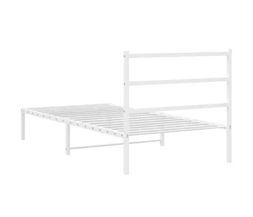 Gultas Rāmis Ar Galvgali, Balts Metāls, 107X203 Cm Vidaxl