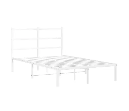 Gultas Rāmis Ar Galvgali, Balts Metāls, 120X190 Cm Vidaxl