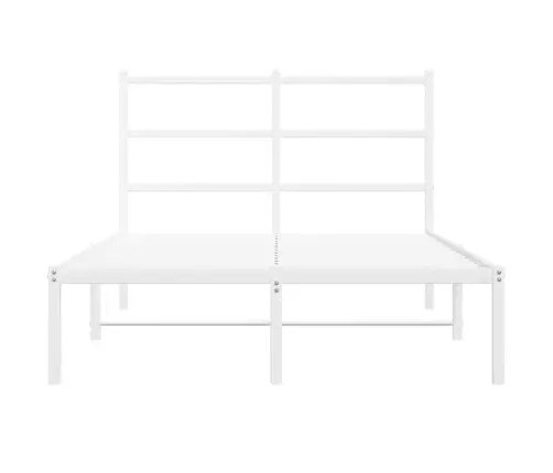 Gultas Rāmis Ar Galvgali, Balts Metāls, 120X190 Cm Vidaxl