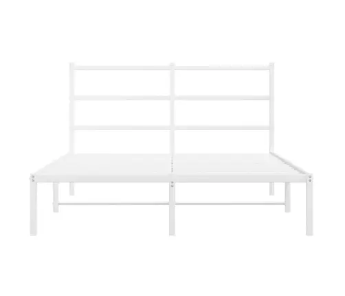 Gultas Rāmis Ar Galvgali, Balts Metāls, 140X190 Cm Vidaxl