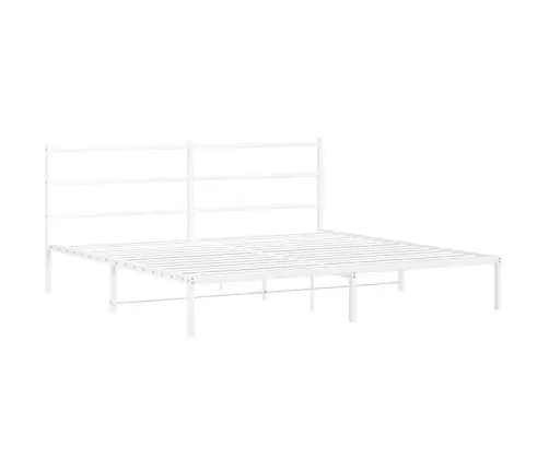 Metallist Voodiraam Peatsiga, Valge, 183X213 Cm