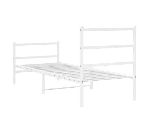 Gultas Rāmis Ar Galvgali Un Kājgali, Balts Metāls, 80X200 Cm Vidaxl