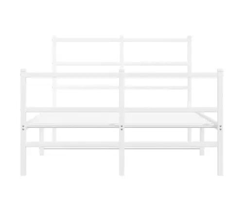 Metallist Voodiraam Peatsi Ja Jalutsiga, Valge, 120 X 200 Cm