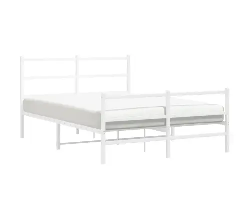 Gultas Rāmis Ar Galvgali Un Kājgali, Balts Metāls, 135X290 Cm Vidaxl