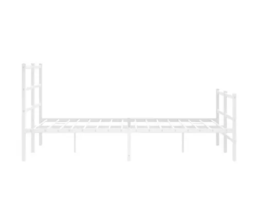 Gultas Rāmis Ar Galvgali Un Kājgali, Balts Metāls, 135X290 Cm Vidaxl
