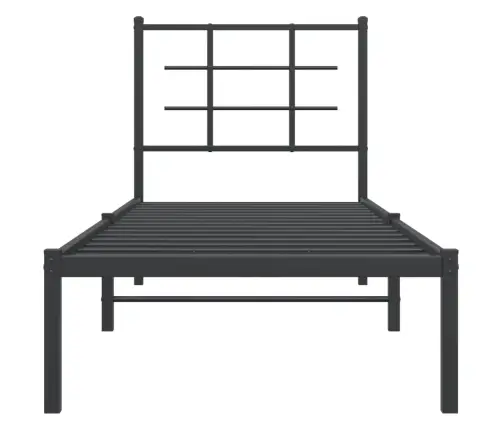 Metalinis Lovos Rėmas Su Galvūgaliu, Juodos Spalvos, 75X190Cm