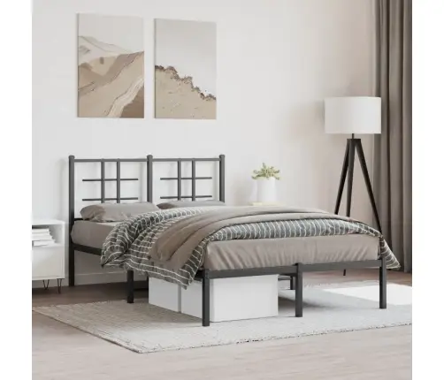 Metallist Voodiraam Peatsiga, Must, 120 X 200 Cm