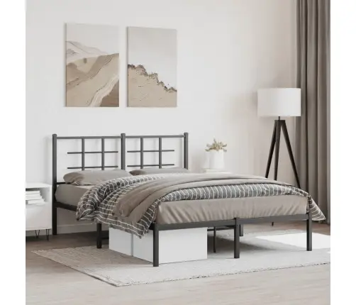 Metallist Voodiraam Peatsiga, Must, 135X190 Cm